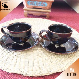 Ly cà phê Cappuccino men nâu hỏa biến quai tim