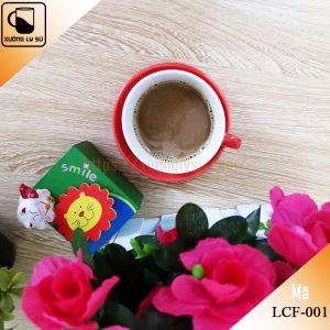 Ly cà phê Cappucino đỏ dáng bầu thấp