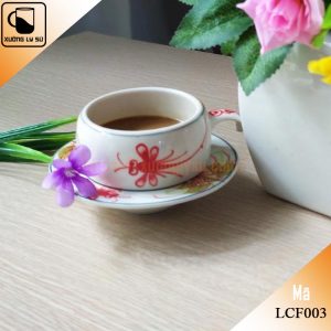 Ly cà phê họa tiết khoai chuồn