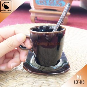 Ly sứ cà phê Espresso men nâu hỏa biến