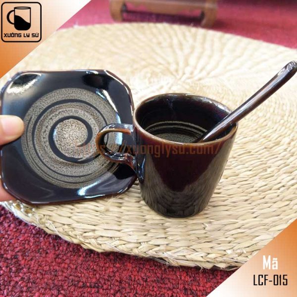 Ly sứ cà phê Espresso men nâu hỏa biến