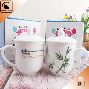 Ly Sứ Trắng Dáng Bầu Chóp Lửa