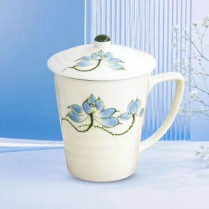 Ly Sứ Họa Tiết Bông Sen Xanh