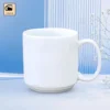 Cốc Sứ Trắng Dáng Trụ Thấp Quai C