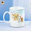 Ly Sứ Dáng Trụ Hoa Cúc Vẽ Vàng