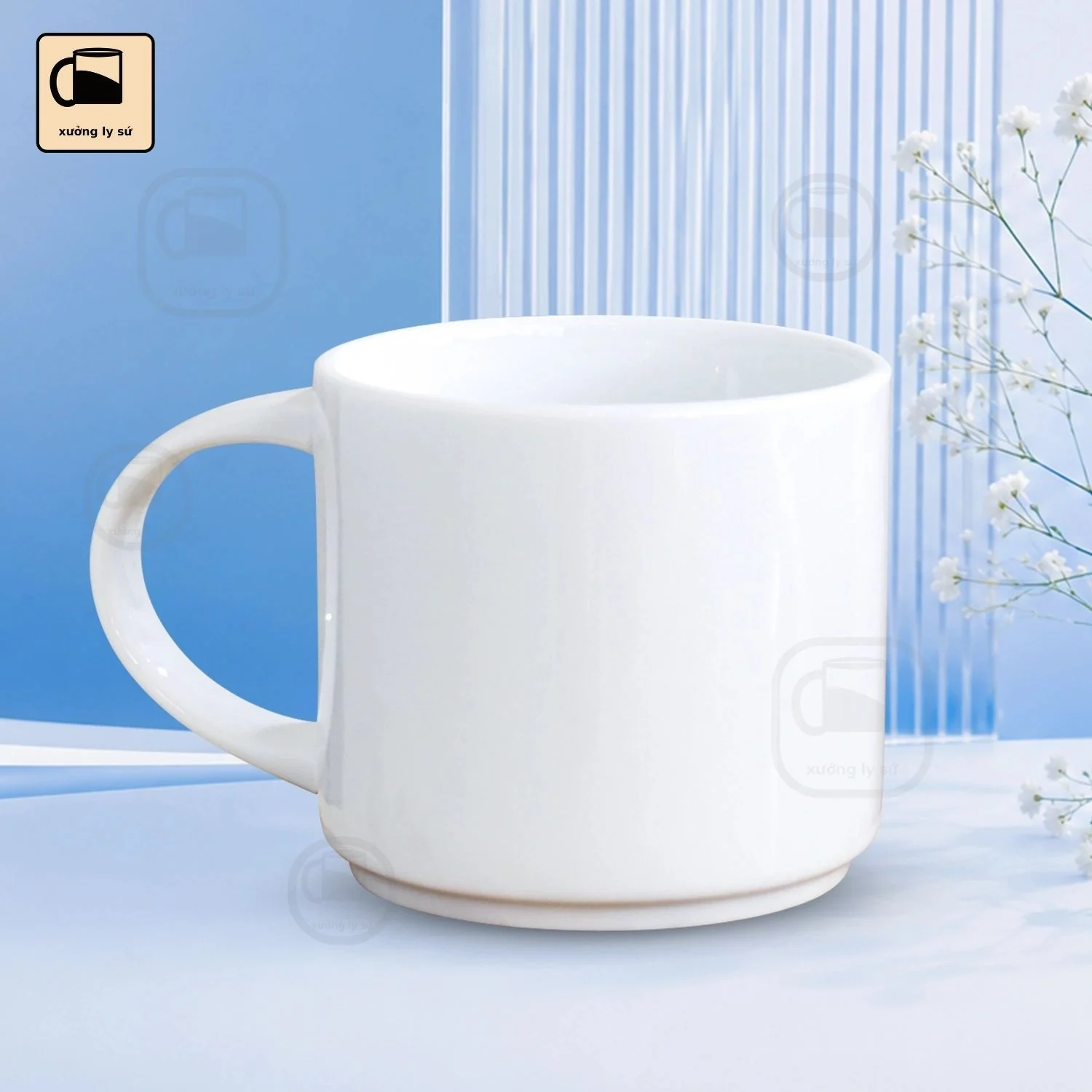 Ca Sứ Trắng Dáng Thấp Quai Tròn Ca Sứ Trắng Dáng Thấp Quai Tròn